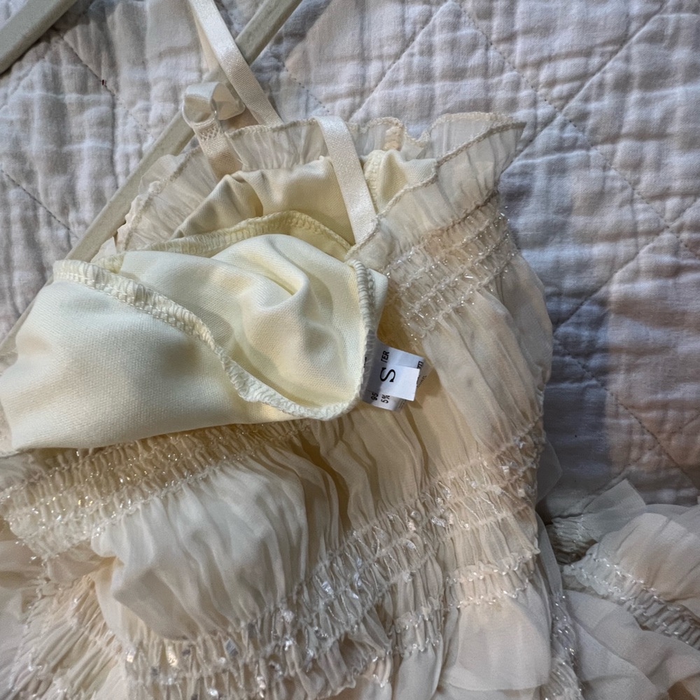 Ivory Ruffle Maxi Dress - Picture 5 of 5